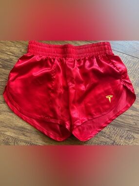 Tesla Short Shorts Red Satin Special Edition Collector Item XS w/ Original Box